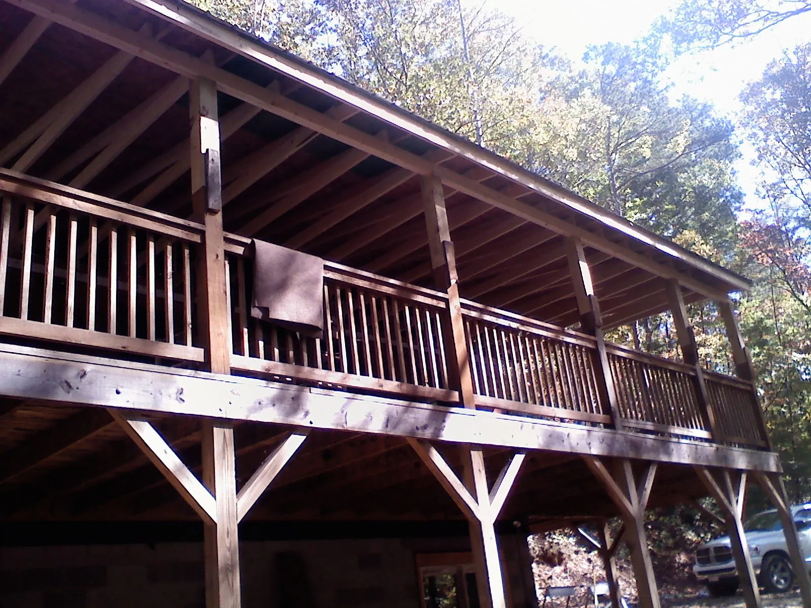 Timber framing under a new elevated porch and deck — Roof Leak Repair in Greenwood Lake by Roofing Brothers